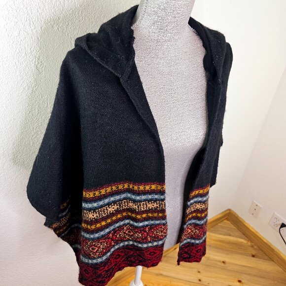 American Rag Boho Hippie Cardigan Poncho Hooded - Picture 1 of 8